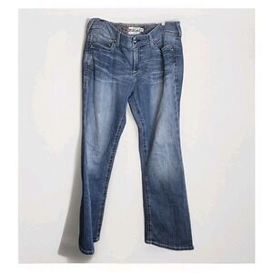 Ariat REAL Denim Boot Cut Jeans Womens 33R Stretch Mid Rise Medium Wash Blue